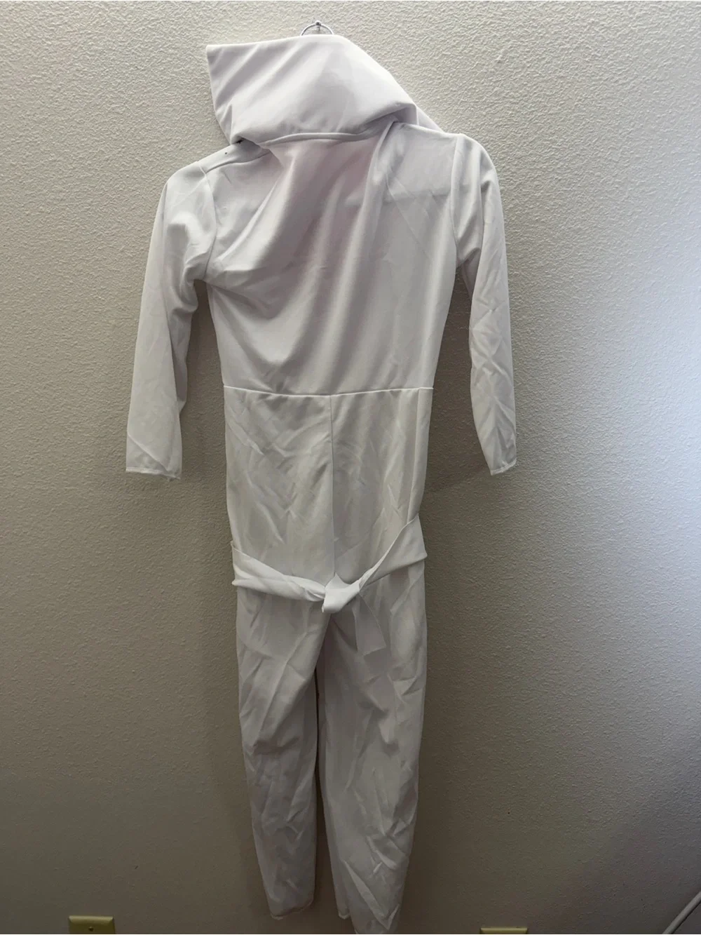 Kids White Rock Star Costume Jumpsuit with Red Scarf